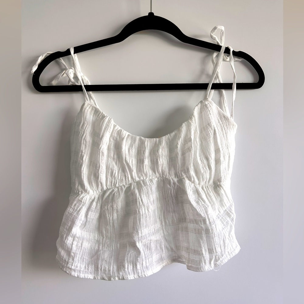NWT PacSun White Shoulder Tie Cami Top size S